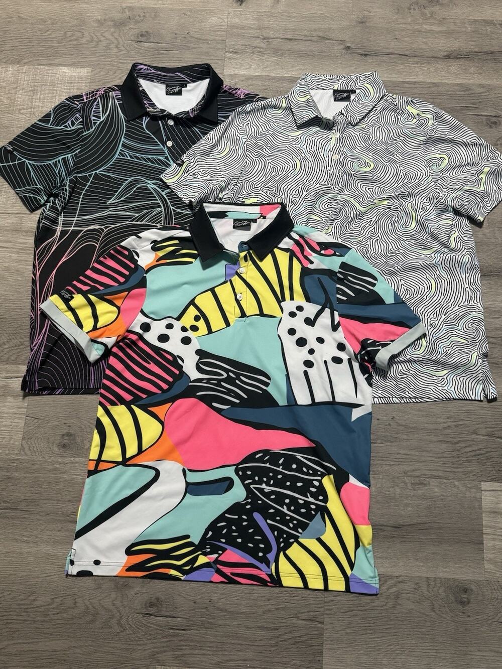 Sunday Swagger Men's Performance Golf Polo Shirt Lot Of 3 Size Large EUC